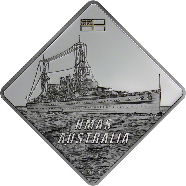 Válečná loď - HMAS Austrálie, stříbrná mince