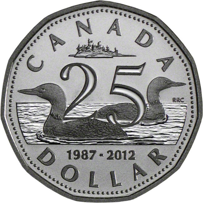 1 dolar Stříbrná mince 25 let Loonie UN