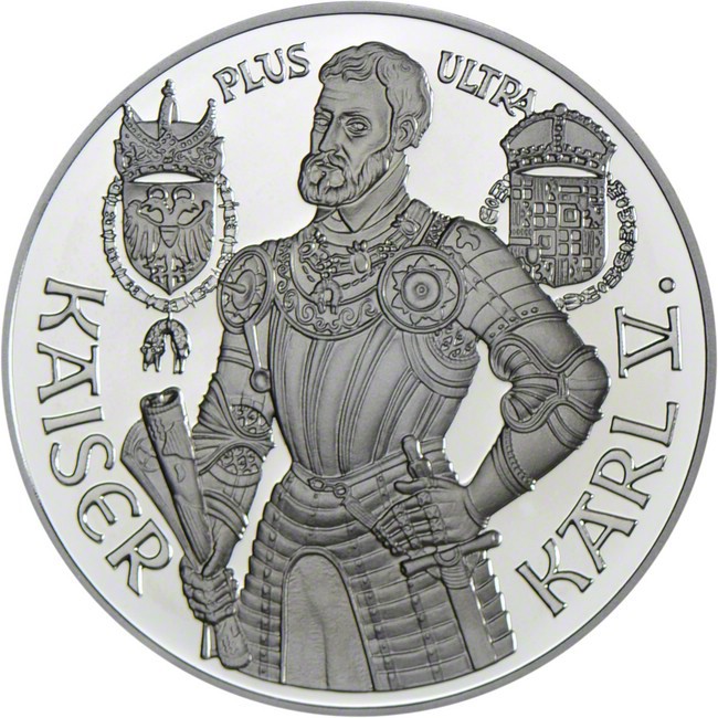 100 Šilinků Stříbrná mince Charles V. PP