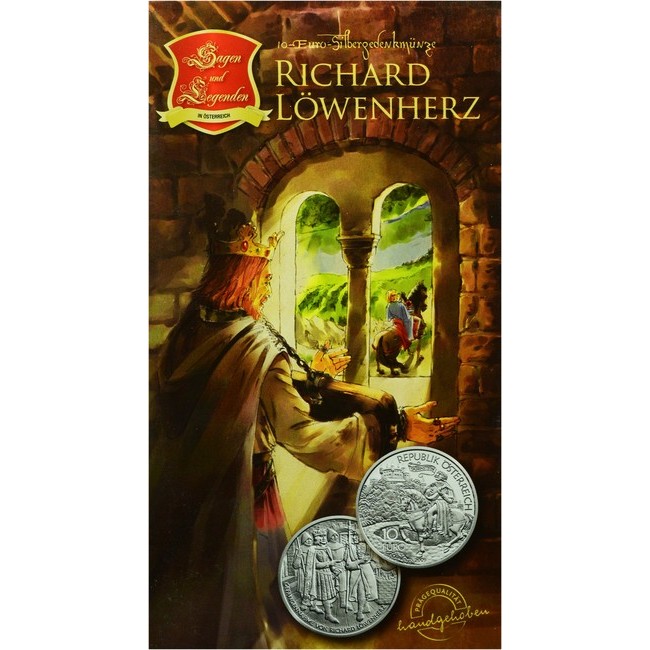 10 Euro Stříbrná mince Richard Löwenherz v Dürnstein PN