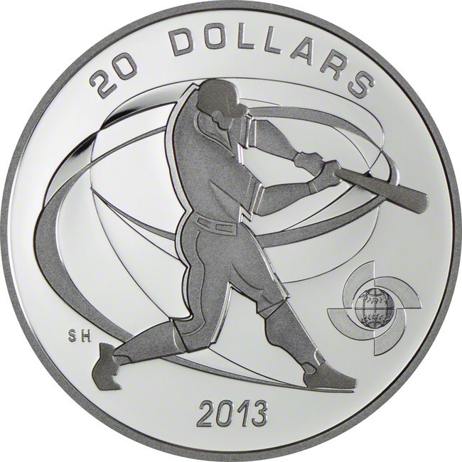 20 dolar Stříbrná mince World Baseball Classic - Pálkař PP