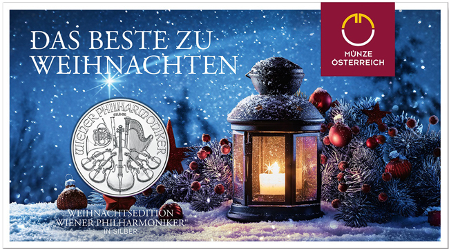 Vídeňští filharmonici - Vánoční edice 2025, 1 oz stříbra
