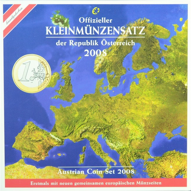 3.88 Euro CuNi kurz set Rakousko: 2008 PN
