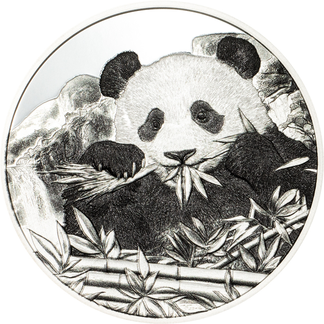 Nenasytný panda 2025, 1 oz stříbra v etuji