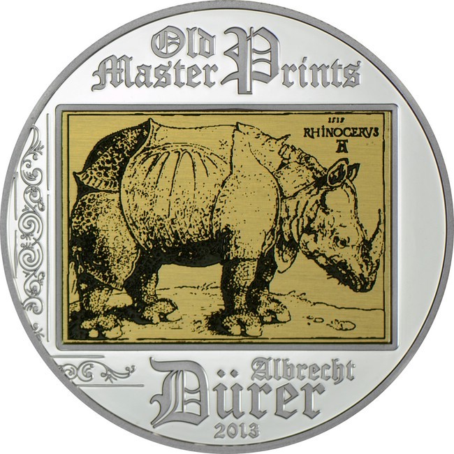 5 dolar Stříbrná mince Albrecht Dürer - Nosorožec PP