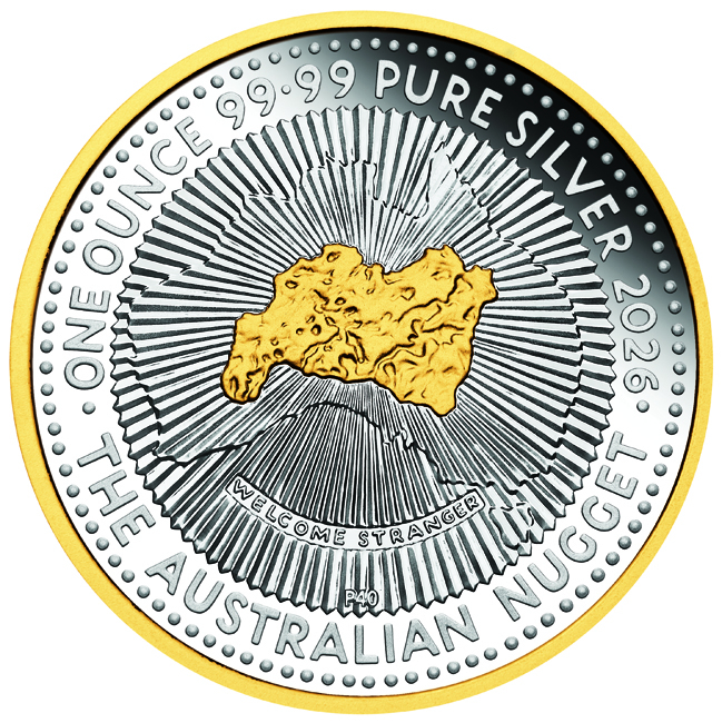 Australský Nugget 2026, stříbrná mince v etuji, 1 oz