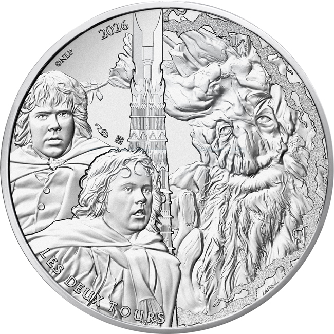 Pán prstenů: Merry, Pippin a Stromovous 2026, stříbrná mince v blistru, 13 g