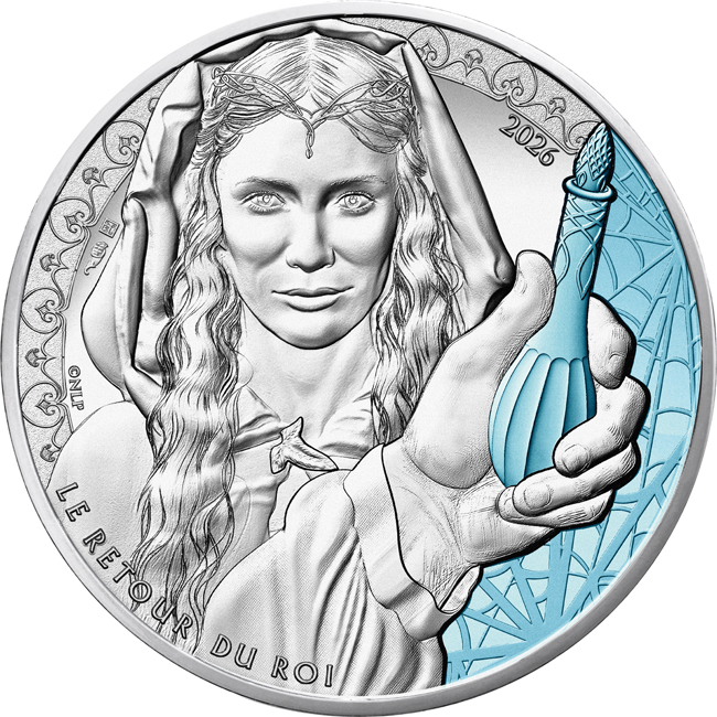 Pán prstenů: Galadriel 2026, stříbrná mince v blistru, 13 g