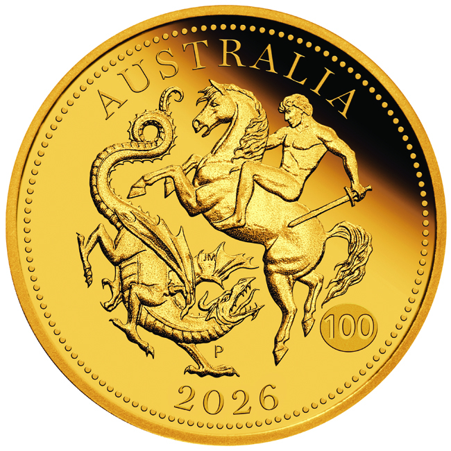 Panovník 2026, Perth Mint, zlatá mince v etuji, 7 g