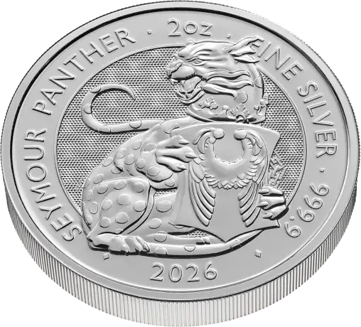 Strieborná minca Tudorovské zvieratá - Seymour panter 2026, 2 oz