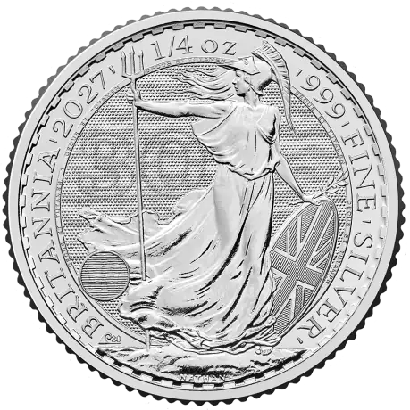 Strieborná minca Britannia Charles III 2027, 1/4 oz